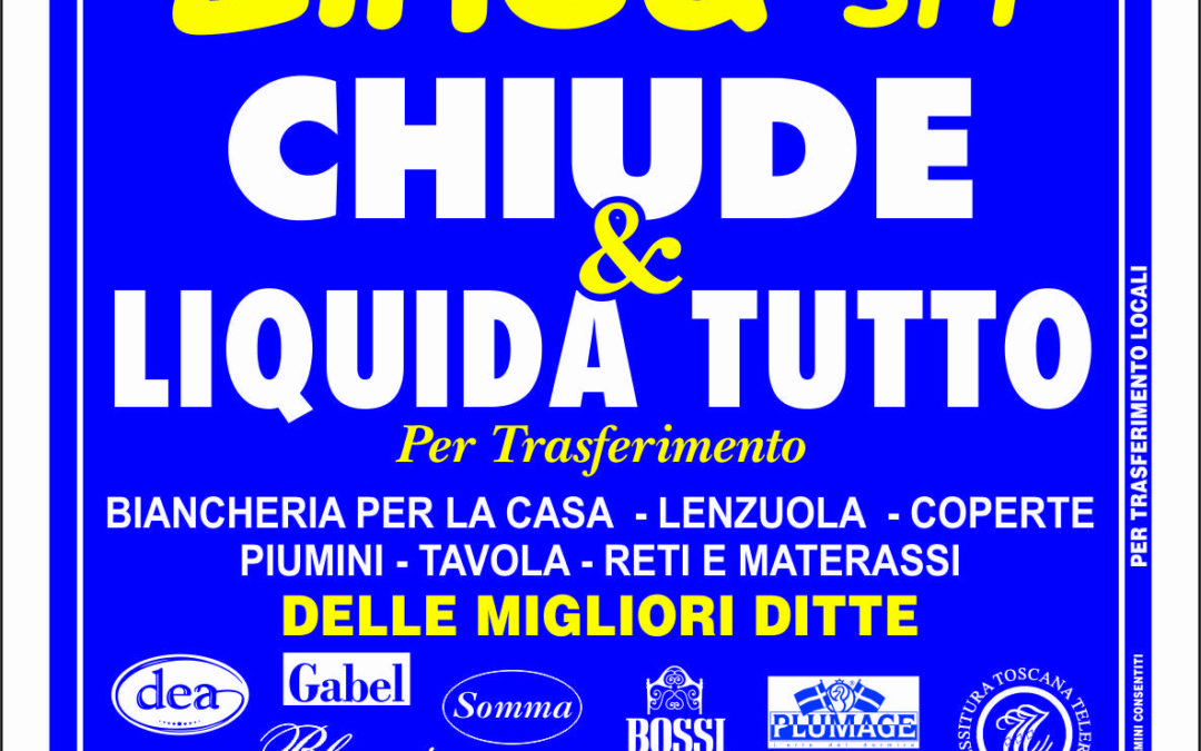 A LODI: LINEA SRL CHIUDE LIQUIDA TUTTO!!!
