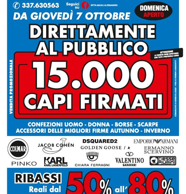 Ancona: 15000 capi firmati!!!
