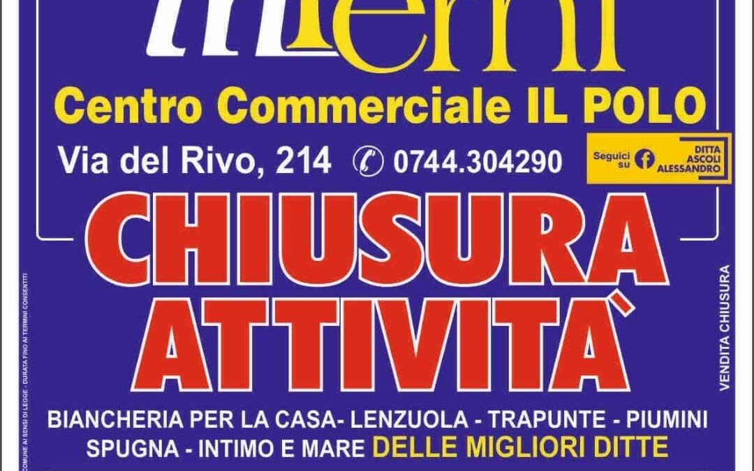 TERNI: InTerni sconti fino all’ 80%!
