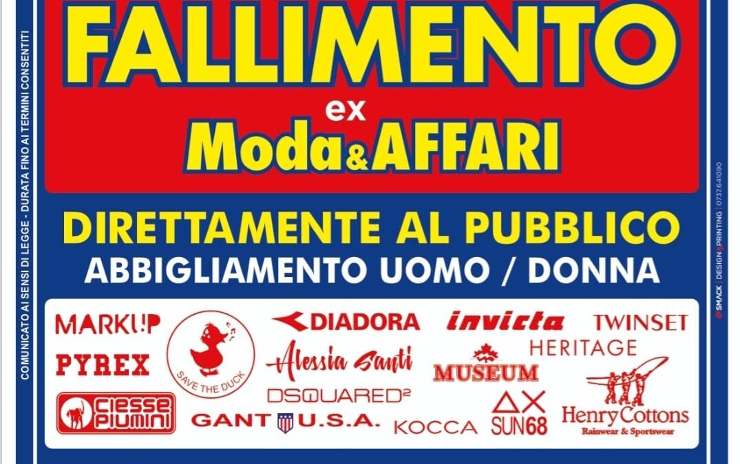 Sassoferrato: fuori tutto per fallimento!
