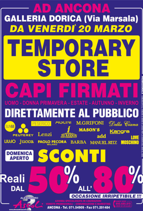 Temporary Store Capi Firmati Ancona
